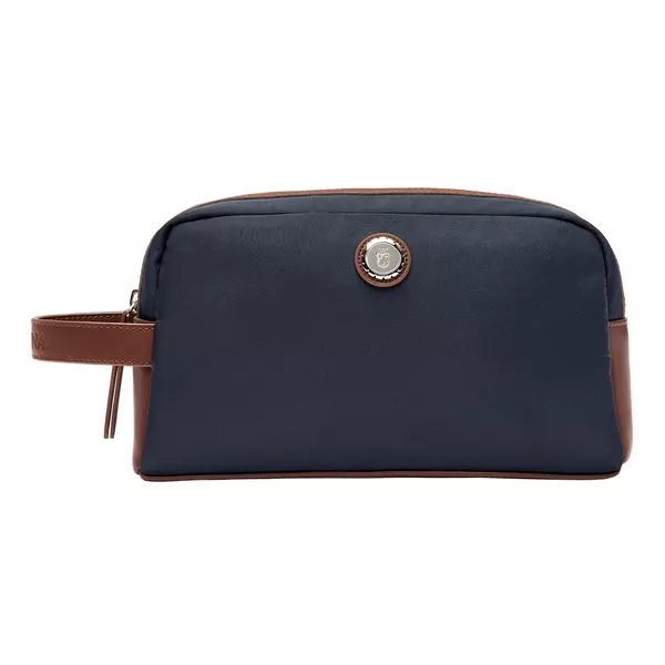 Козметичен несесер Button Navy & Brown