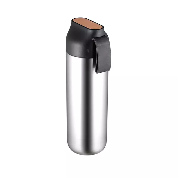 Стоманен термос с бамбук на капачката 600 ml
