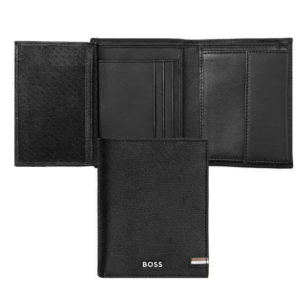 Вертикален портфейл Classic Iconic Black