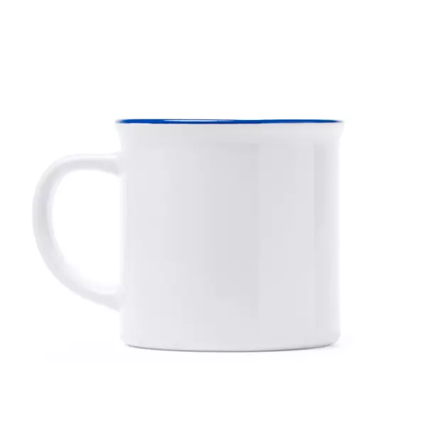 Ceramic mug with colored rim