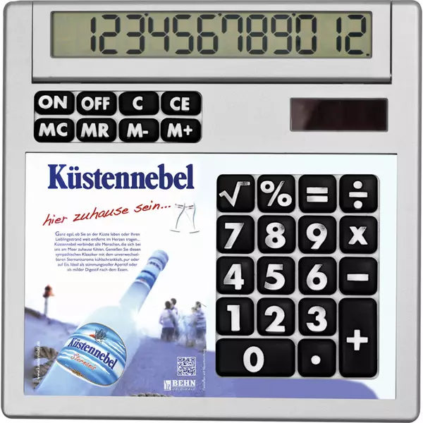 desk calculator with insert