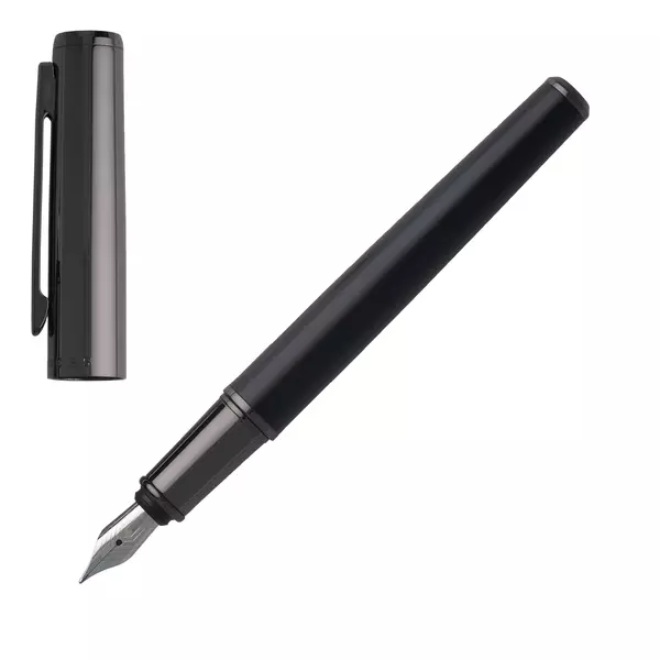 Metal fountain pen Minimal Dark Chrome