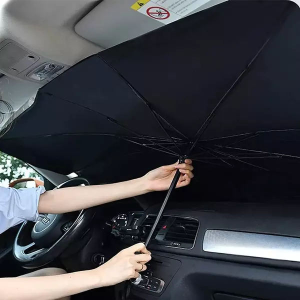 Automatic folding car sunshade