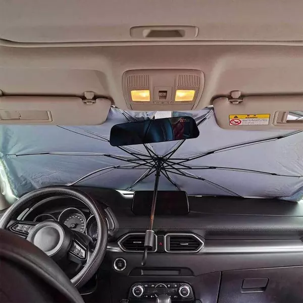 Automatic folding car sunshade