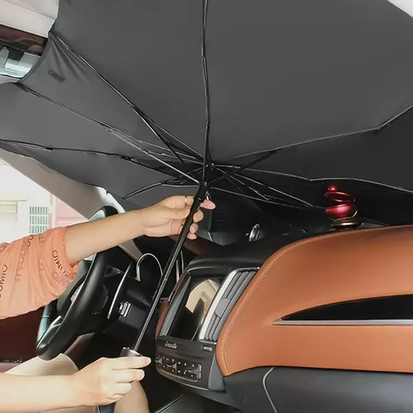 Automatic folding car sunshade
