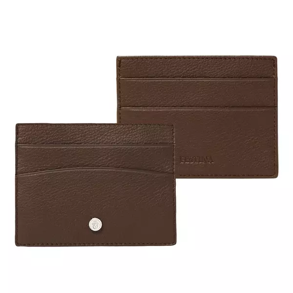 Визитник Button Brown