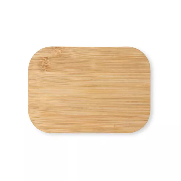 Metal box with bamboo lid