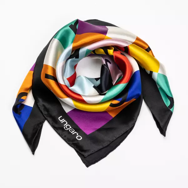Копринен шал Ada Black/multi