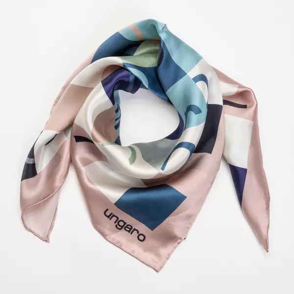 Копринен шал Ada Light Pink/multi