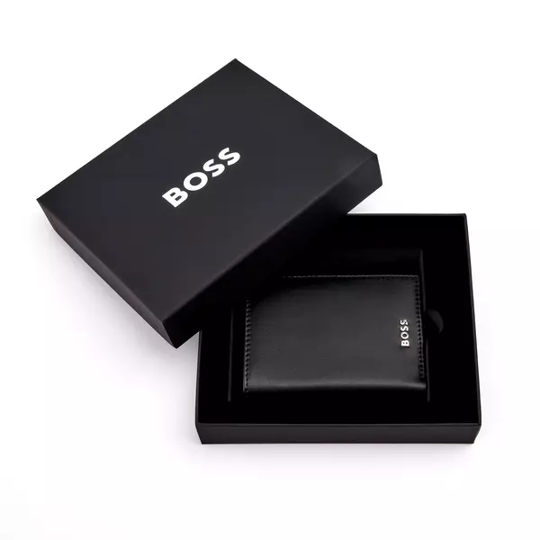 Вертикален портфейл за карти Trifold Classic Smooth Black