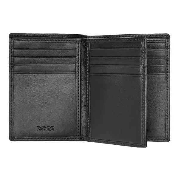 Вертикален портфейл за карти Trifold Classic Smooth Black