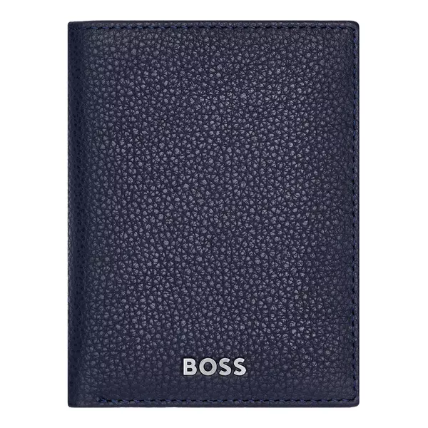 Вертикален портфейл за карти Trifold Classic Grained Navy