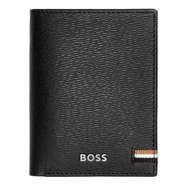 Вертикален портфейл за карти Trifold Iconic Black