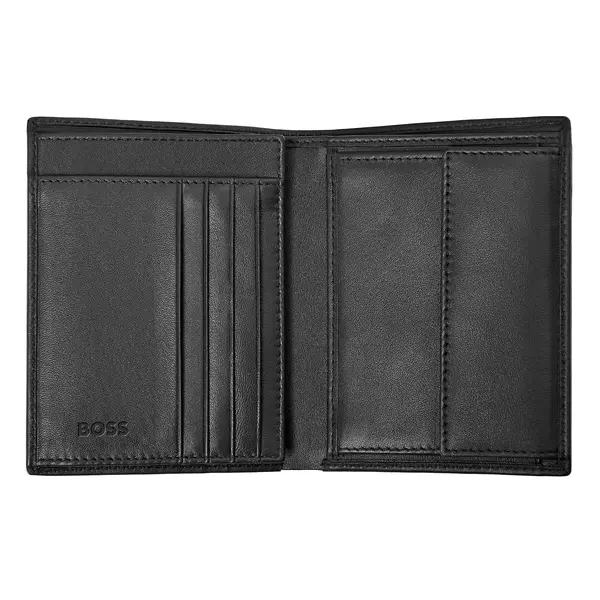 Card holder with flap and money pocket Iconic Black