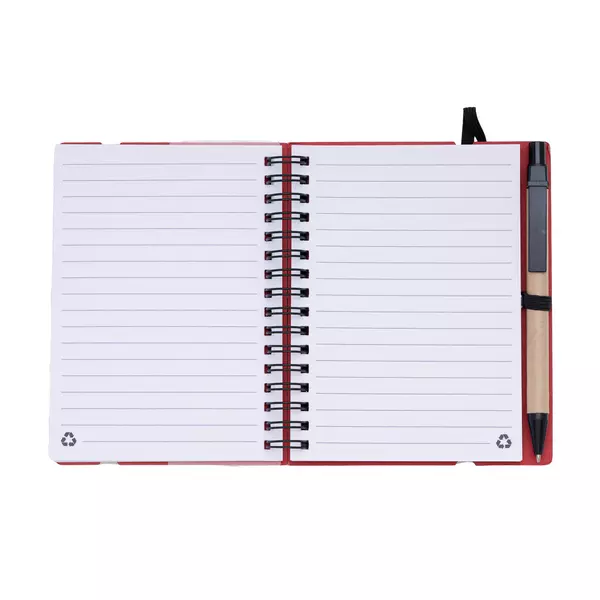 Eco notebook with ruler, indexes and pen