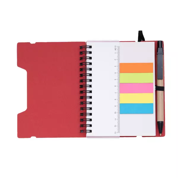 Eco notebook with ruler, indexes and pen