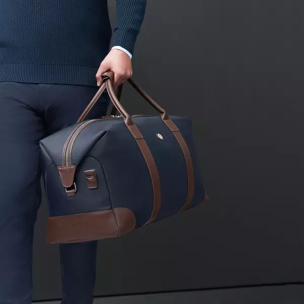 Пътна чанта Button Navy & Brown