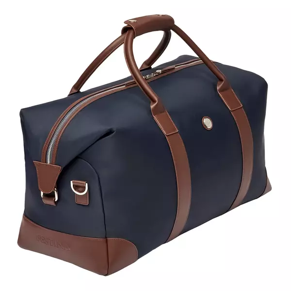 Пътна чанта Button Navy & Brown