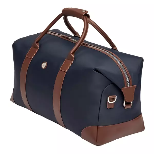 Пътна чанта Button Navy & Brown