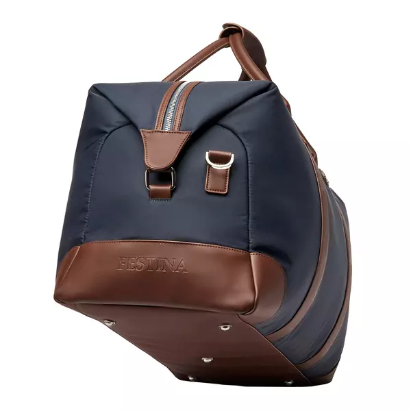 Пътна чанта Button Navy & Brown