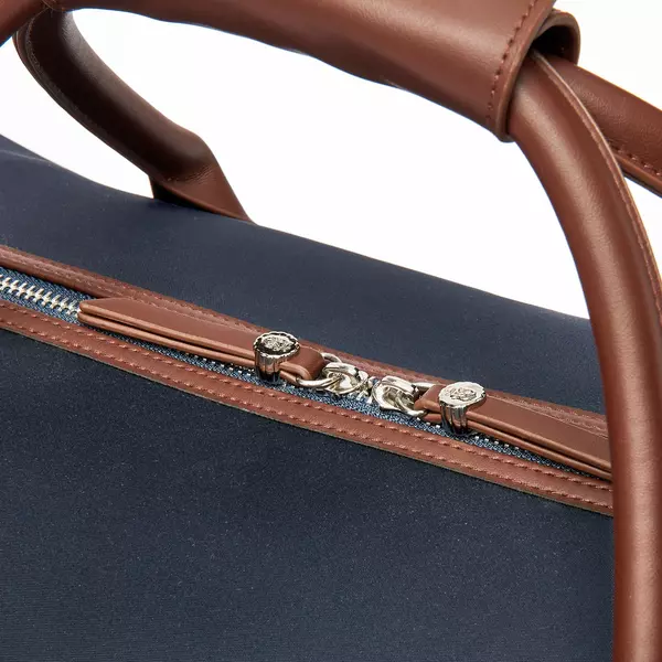 Пътна чанта Button Navy & Brown
