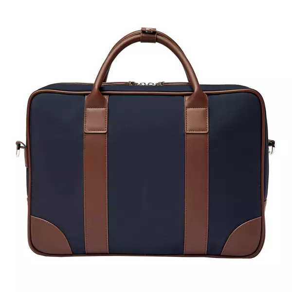 Чанта за документи Button Navy & Brown