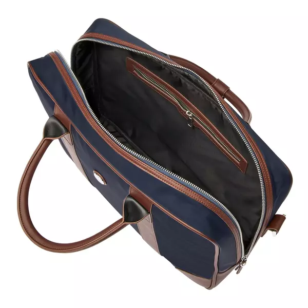 Чанта за документи Button Navy & Brown