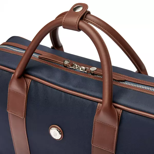 Чанта за документи Button Navy & Brown