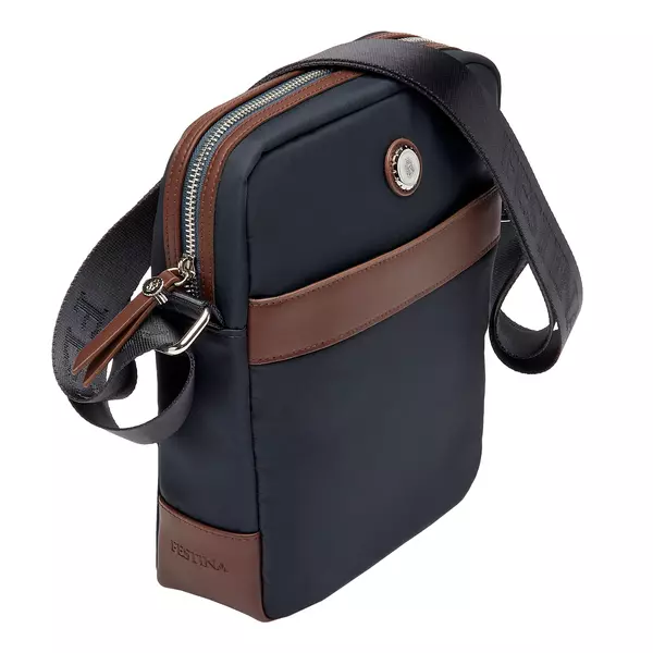 Чанта за през рамо Button Navy & Brown