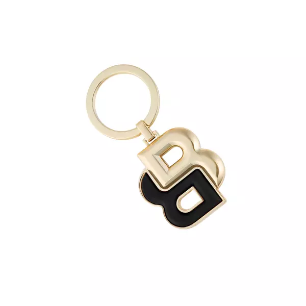 Метален ключодържател Double B Black & Gold
