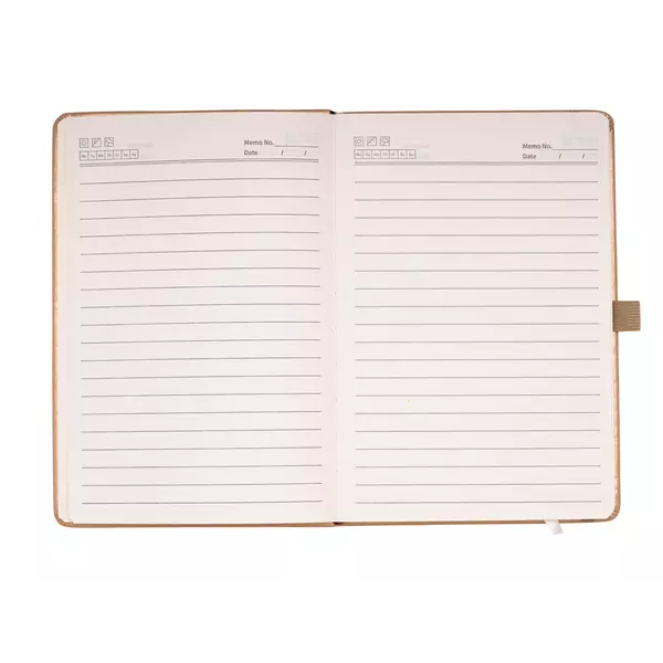 Notebook with hard covers made of thermo eco leather