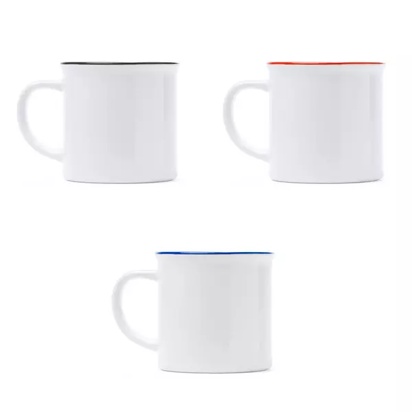 Ceramic mug with colored rim