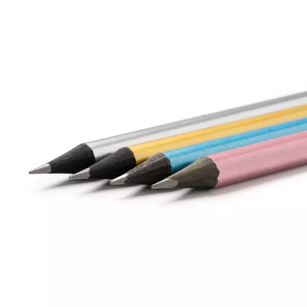 Black wooden pencil with an eraser