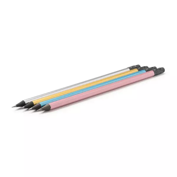 Black wooden pencil with an eraser