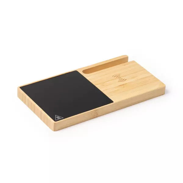 Подложка за чаша с безжично зарядно и стойка за телефон