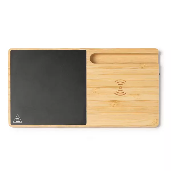 Подложка за чаша с безжично зарядно и стойка за телефон