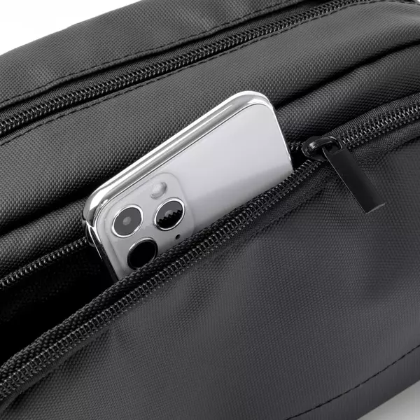 Eco-leather toiletry bag with two compartments