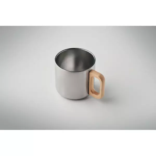 Double wall mug with a wooden handle 350 ml