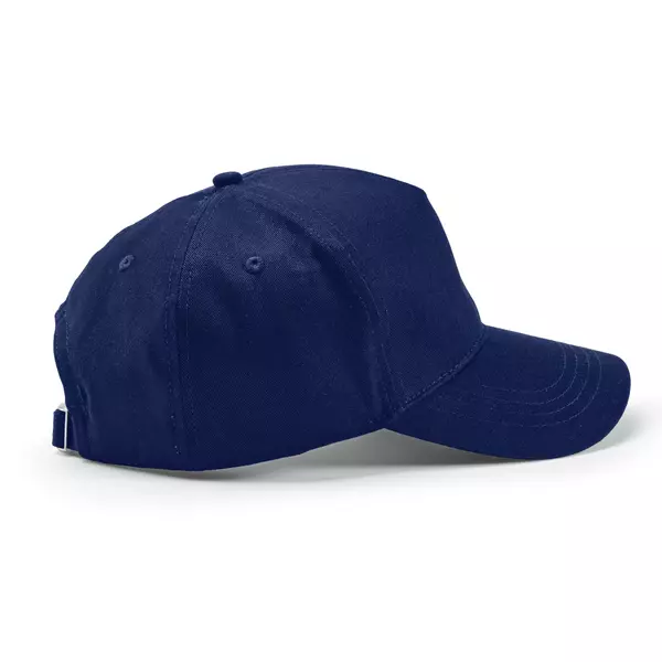 Baseball cap 5 panels with an adjustable metal buckle