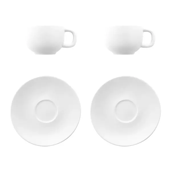 Cappuccino cup set with saucers