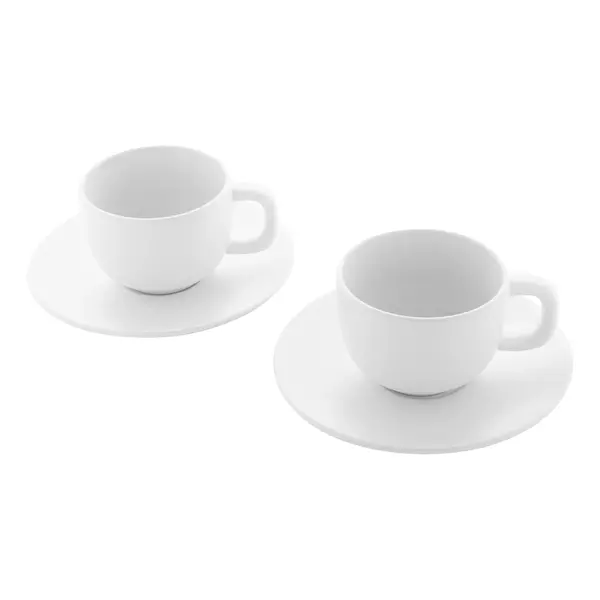 Cappuccino cup set with saucers