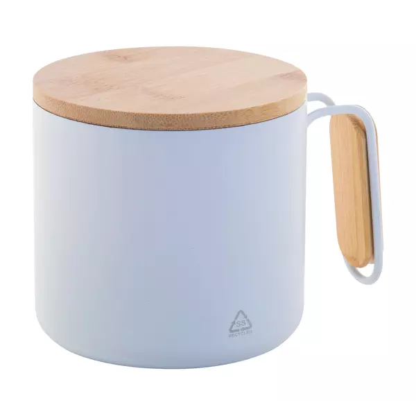 Steel thermomug with a bamboo lid 300 ml