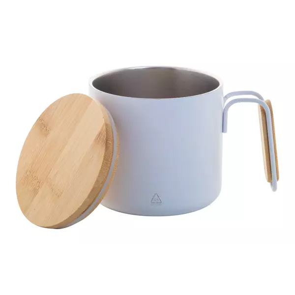 Steel thermomug with a bamboo lid 300 ml