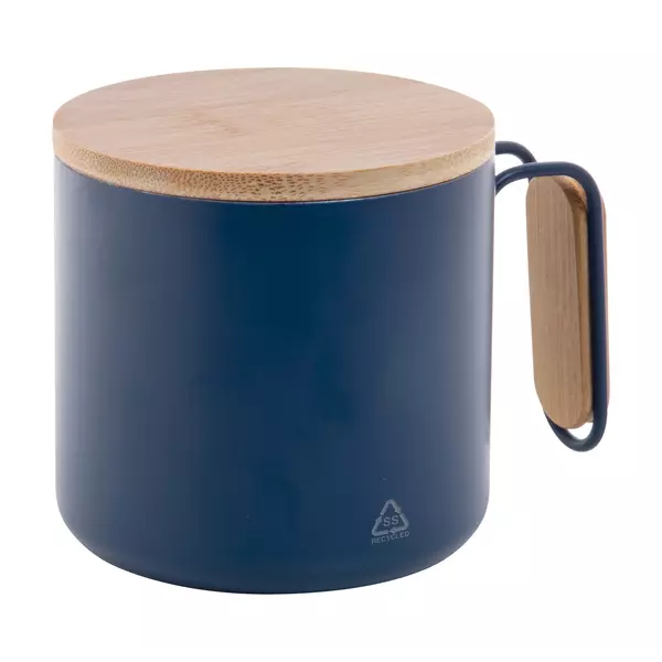 Steel thermomug with a bamboo lid 300 ml