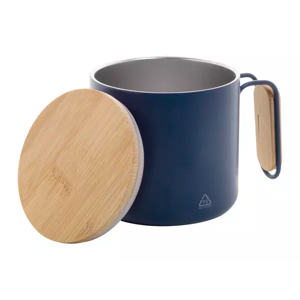 Steel thermomug with a bamboo lid 300 ml