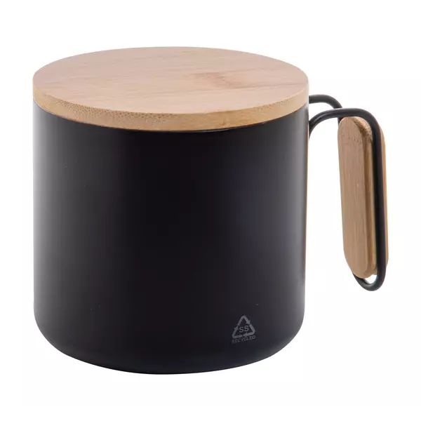 Steel thermomug with a bamboo lid 300 ml