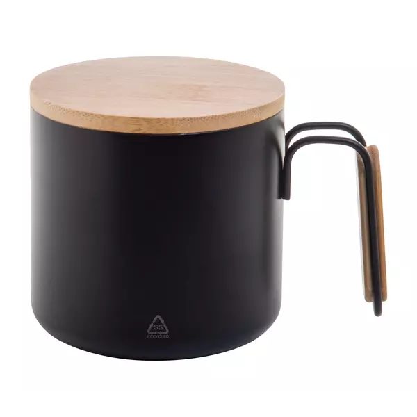 Steel thermomug with a bamboo lid 300 ml