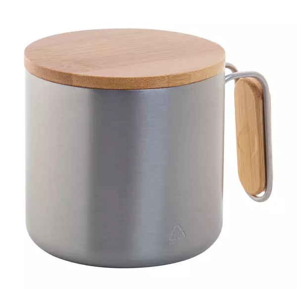 Steel thermomug with a bamboo lid 300 ml