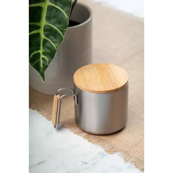Steel thermomug with a bamboo lid 300 ml