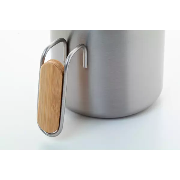 Steel thermomug with a bamboo lid 300 ml